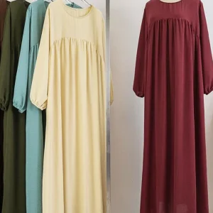 Femmes musulmanes dubaï Abaya luxe kebaya couleur unie Robe longue modeste Ramadan Robe caftan Femme musulmane africain Islam vêtements