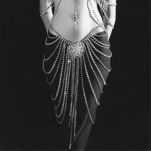 Femmes Blinging Belt Belt Elemy Multicouche Crystal Waist Chain Belt Elaborte Chain Chain Belly Chain pour les accessoires du