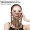 voile facial de danse du ventre pour femmes, accessoires de costume de danse indienne, masque de mascarade tribal à paillettes, écharpe enveloppante, masque à pompon