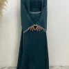 abaya robe musulmane longue noire avec manchette et perles pour femme, tenue de soirée, style marocain, nouvelle collection