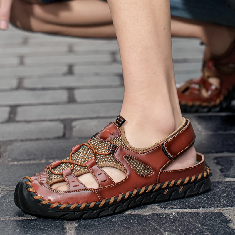 Sandales de sport à bout fermé pour hommes, légères, confortables, respirantes, de randonnée, à séchage rapide, multicolores, pour aventure en plein air