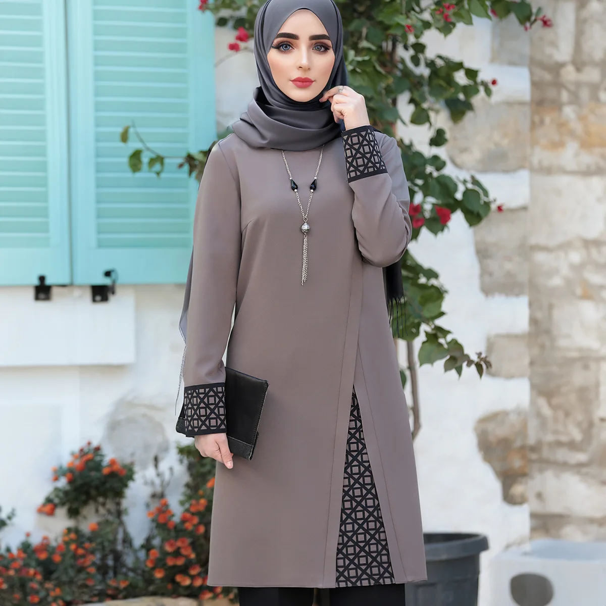 Abaya-Ensemble 2 pièces pour femmes musulmanes, vêtements de prière, robe de Dubaï Abaya-Ensemble 2 pièces pour femmes musulmanes, vêtements de prière, robe de Dubaï
