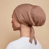 bonnet sous écharpe en coton modal doux, doublé de satin soyeux, hijab intérieur musulman, foulard pour femmes, bonnet réglable