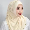 Abaya-Hijab Islamique à Fleurs Perlées pour Femme, Turban, Écharpe, Bandeau de Sauna Musulman, Châle Instantané, Turquie Abaya-Hijab Islamique à Fleurs Perlées pour Femme, Turban, Écharpe, Bandeau de Sauna Musulman, Châle Instantané, Turquie
