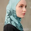 hijab d'intérieur sportif pour femmes, turban instantané à motifs géométriques pour dames, bandeau rond pour sauna