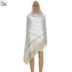 Tissu en mousseline de soie douce pour femmes africaines, hijab musulman, écharpe de Dubaï, grande écharpe, littérature, haute qualité, nouveau, 2024×200 cm, 100