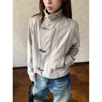 Casual artistique Ins populaire veste Harajuku Style Simple mode à la mode paresseux polyvalent imperméable printemps automne loisirs extérieur…