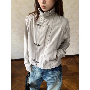 Casual artistique Ins populaire veste Harajuku Style Simple mode à la mode paresseux polyvalent imperméable printemps automne loisirs extérieur…