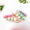 Épingles de sûreté pour kilt en métal doré, 5.8cm, avec perles ab comme outil de collecte de taille, épingles de sûreté pour bijoux, clips pour hijab, 10 pièces
