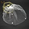 jm12 cage à oiseaux en maille pour patients, couvre visage, fascinateur, chapeaux de mariée avec voile, accessoires de mariage, blanc et noir, haute qualité