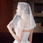 Élégant écharpe turbée voile tête en dentelle