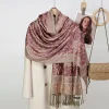 nouveau épais imprimé noix de cajou hijab écharpe châle enveloppement paisley pashmina jacquard étoles foulards vintage imprimé coton tippet gland