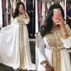 robe de soirée musulmane caftan marocain, ligne a, manches longues, appliques perlées, dubaï, arabe, turquie, caftan abaya, robe islamique