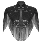 Femmes paillettes frangées mode châles soirée Cape paillettes scintillant gland châle pour fête déguisement Ascot course accessoire