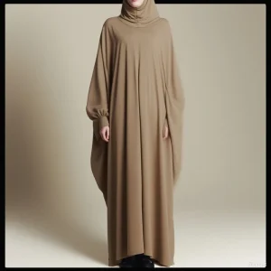 Robe de prière islamique Khimar Jilbabs Ramadan manches chauve-souris Polyester doux Caftan Marocain femmes musulmanes entièrement couvert Hijab Abaya