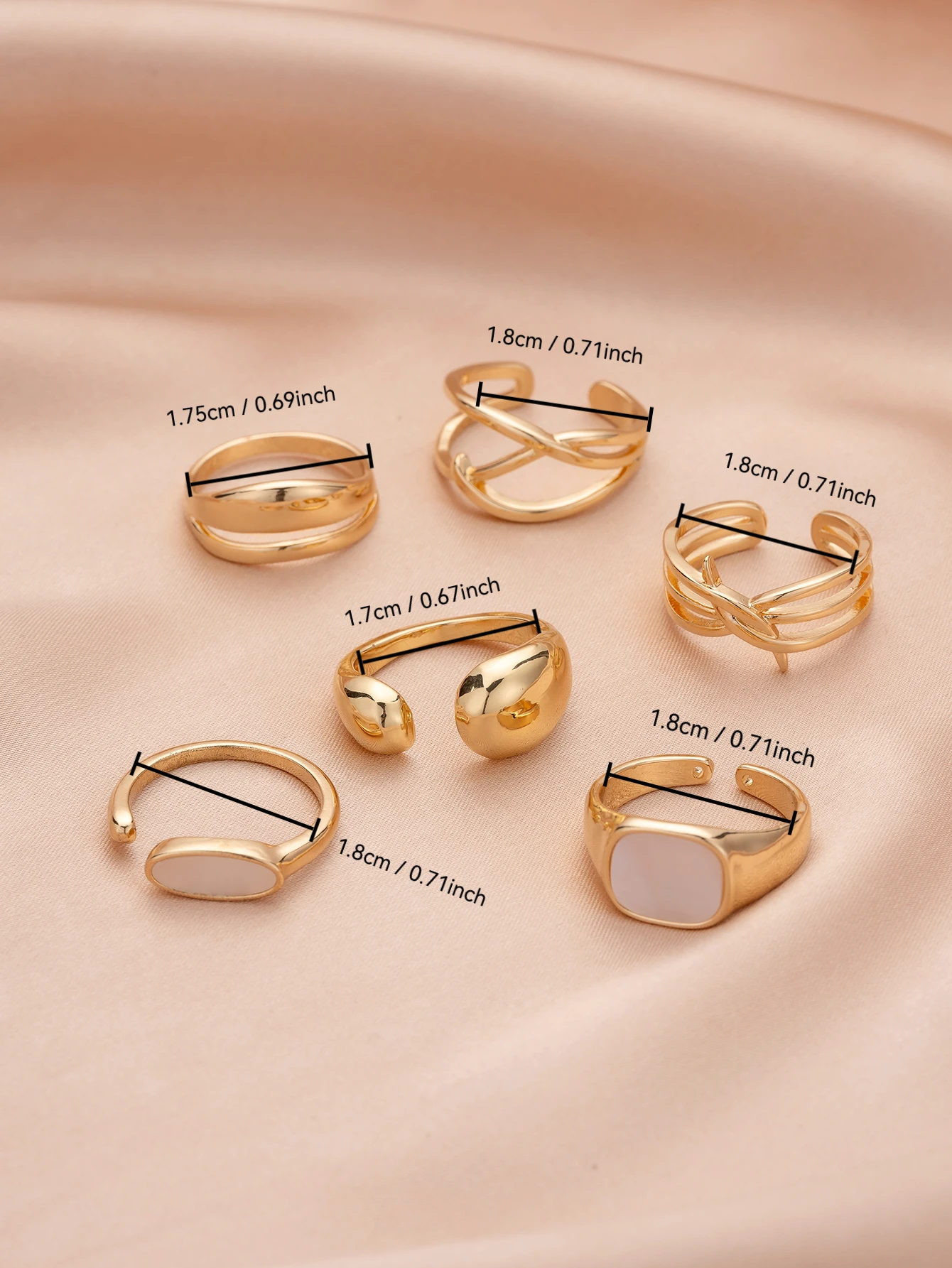 Ensemble de bagues en fausses perles plaquées or, bandes géométriques et torsadées minimalistes, bagues élégantes empilables pour femmes, bijoux de fête quotidienne