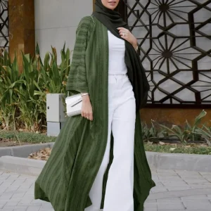 Abaya – Kimono musulman à rayures solides, Cardigan ethnique rétro, Robe de dubaï, moyen-orient, arabie saoudite, vêtements Eid, nouvelle mode 2024