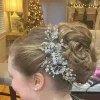 coiffure de mariée en strass brillant, bandeau de photographie fait à la main, couronne de mariage scintillante de style français, fête