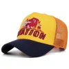 nouveaux casquettes de sport hip hop chapeaux de baseball brodés nouveau pare soleil unisexe bloc de couleur respirant mode maille casquettes de camionneur polyvalentes