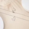 collier pendentif de gymnastique d'amour de gymnastique de couleur argent, pendentif de gymnastique américain à rabat pour femme, bijoux de sport fins en acier inoxydable