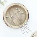 Ensemble de 10 épingles à cheveux en forme de U en perles blanches, accessoires pour cheveux rétro, élégants et premium pour un usage quotidien des femmes.