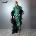 WINYI mode boho robe avec écharpe longue Femme abaya dubaï luxe fête caftan musulman femmes vêtements abaya dubaï luxe
