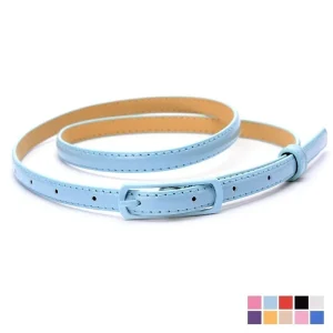 Ceinture Fine pour femmes, boucle en mot japonais, ceinture en PU, mode dames, jupe taille fine