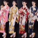 Costume de Cosplay Kimono japonais traditionnel imprimé Floral élégance Sakura fille robe Kimono Style asiatique japonais