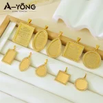 Pendentif de luxe plaqué or dubaï, plaqué or 21 carats, mode musulmane italienne, collier pour femmes saoudiennes, bijoux de fête de mariage