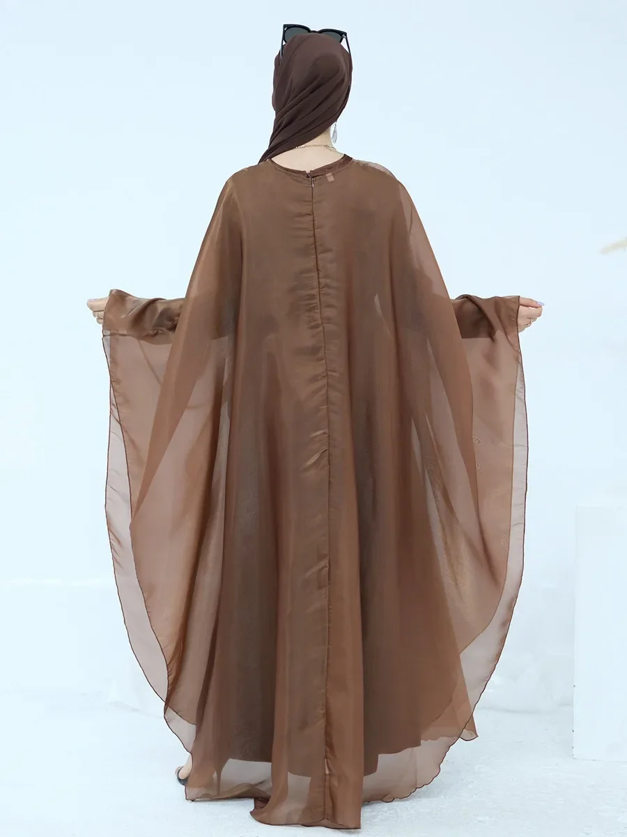 femmes musulmanes dubaï abaya deux pièces ensemble de luxe tache hijab robe longue caftan modeste ramadan robe femme islam vêtements ensemble kebaya