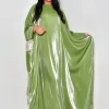 ramadan eid abayas pour femmes modeste mode miroitant chauve souris satin abaya dubaï luxe 2024 caftan musulman robe kebaya robes