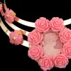 dudo ensemble de bijoux pour femme africaine de dubaï avec fleurs de corail rose