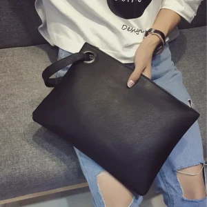 Pochette en cuir monochrome pour femme, sac enveloppe, sac à main de soirée, pocommuniste pour femme, mode