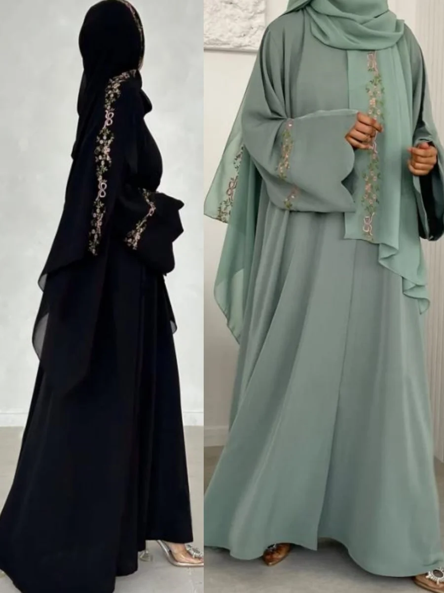 Moyen-Orient femmes arabe dubaï Abaya luxe Kimono Cardigan broderie florale Robe longue Robe modeste Femme Islam vêtements Kebaya Moyen-Orient femmes arabe dubaï Abaya luxe Kimono Cardigan broderie florale Robe longue Robe modeste Femme Islam vêtements Kebaya