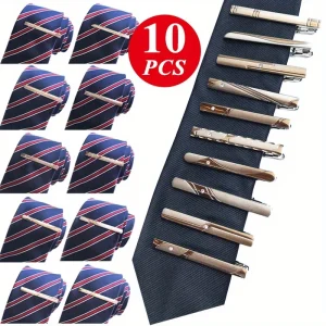 Clips de robe pour hommes, pinces de cravate de la présidence, imbibées de mode d&rsquo;affaires de mariage, cadeaux pour mari et petit ami, 10 pièces