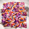 foulard carré de luxe en soie imprimé floral pour femmes, hijab, bandes de cheveux, foulard en satin, châle, ruban, bandeau à la mode, 2024