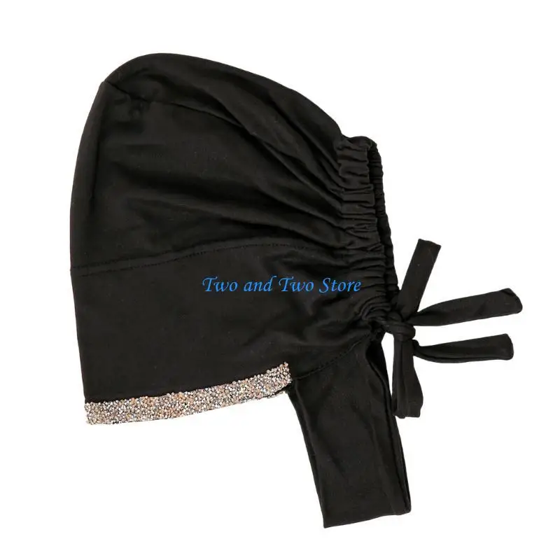 hx6f – chapeau hijab indien vintage ethnique avec garniture en turban résistant soleil pour femmes