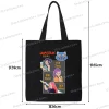 hip hop anime dessin animé femmes sac à main noir toile étudiant sac à bandoulière cadeau garçon fille adolescent sac à provisions hommes fourre tout sacs