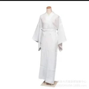 Kimono japonais Yukata avec robe blanche à l&rsquo;intérieur, manches vibrantes à l&rsquo;intérieur, chemise à bascule, kimono long doublé musculaire