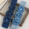 ceinture cintrée à la taille florale élégante – ceinture élastique extensible pour robes et styles