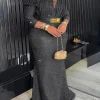 robe vide africaine dashiki pour femme, tenue de soirée, manches à volants, maxi, dubaï, turquie, kaftan, abayas