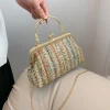 sac à main à poignée supérieure pour femmes, pochette de soirée colorée pour filles, grand sac de haute qualité à loquet décontracté pour les vacances d'été à la plage