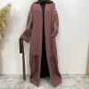 abaya ouvert femmes robe musulmane dentelle broderie turc kimono cardigan robe caftan caftan islam vêtements dubaï kebaya jalabiya
