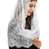 voiles en dentelle blanc/noir pour église, mantille catholique, voile couvrant la tête de masse latine pour femmes de mariée