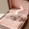 Boucles d&rsquo;oreilles en argent pour femmes, élégantes, avec nœud en Zircon scintillant, accessoires de bijoux Boutique à la mode, cadeaux de fête pour la saint-valentin