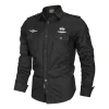 chemise en lin de couleur unie pour hommes printemps et automne outillage en plein air couleur unie décontracté chemise à manches longues vêtement homme