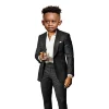 costume marron pour garçons, 2 pièces, veste, pantalon, col châle, smoking de mariage, vêtements pour enfants, robes formelles de fête à la mode