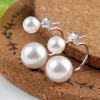 boucles d'oreilles simples et élégantes en perles d'eau douce pour femme, argent 925, bijoux de mariage, grande promotion, taille 8mm, 10mm, 12mm, azole