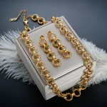 Ensemble de bijoux en acier inoxydable pour hommes et femmes, ULde document argentée, collier JOBracelet, boucle d&rsquo;oreille, ULtorsadée cubaine JOBracelet