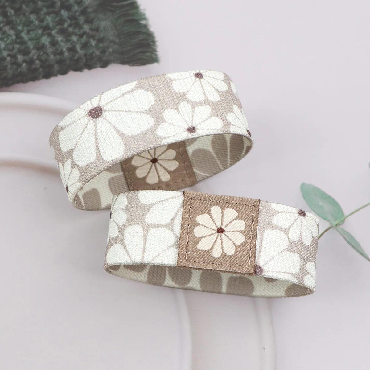 bracelet à fleurs pour femmes et hommes, brassard de sport, court, vagues artistiques, élastique, accessoires de cosplay, cadeau